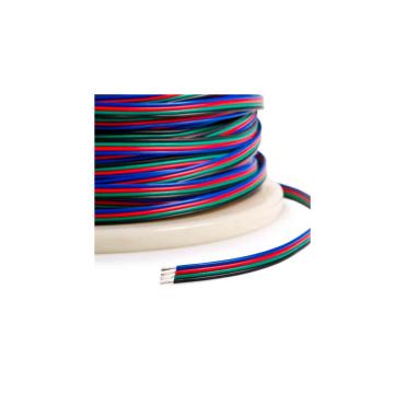 Platte Elektriciteitskabel 4x0 5mm² voor RGB LED Strips Ledkia