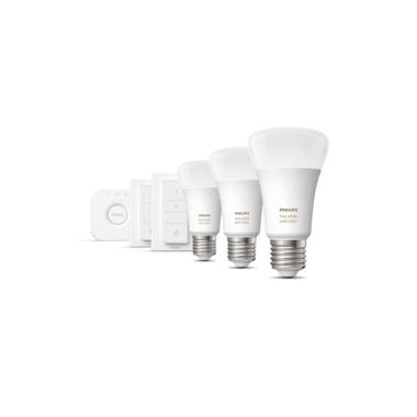 Product of 9W E27 806 lm 3x Smart LED Bulb Starter Kit PHILIPS Hue White