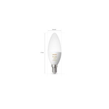 Produit de Pack 2 Ampoules LED Intelligentes E14 5.2W 470 lm B39 PHILIPS Hue White 