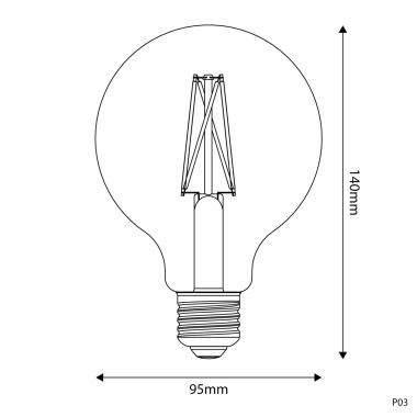 Product van LED Lamp  E27 6W 540 lm G95 Porselein Creative-Cables BB-P03