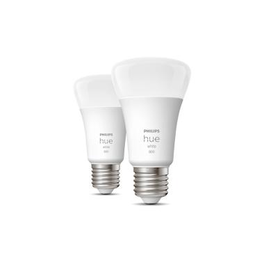 Product of Pack of 2u E27 Smart LED Bulbs PHILIPS Hue White 9W A60 800 lm