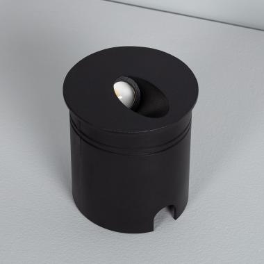 Product of 3W Boiler Recessed Round Outdoor LED Wall Light in Black 