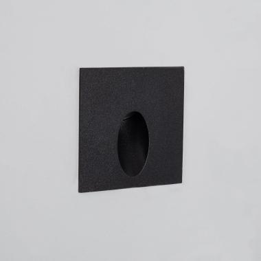 Product of 3W Ellis Square Recessed Outdoor Wall Light in Black