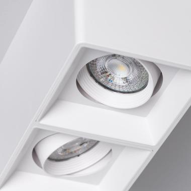 Product van Plafondlamp Vierkant Dubbel Wit Space met GU10 lamp