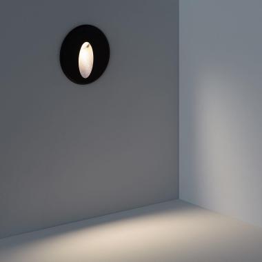 Product van Wandlamp LED 3W Wabi zwart Rond Ovaal van Aluminium 