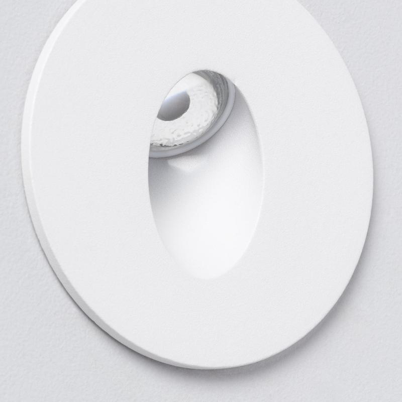 Product of 1W Adam Round Recessed Wall Spotlight in White  