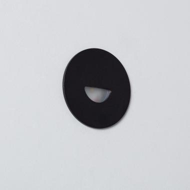 Product of 2W Guell Round Aluminium LED Wall Spotlight in Black IP65