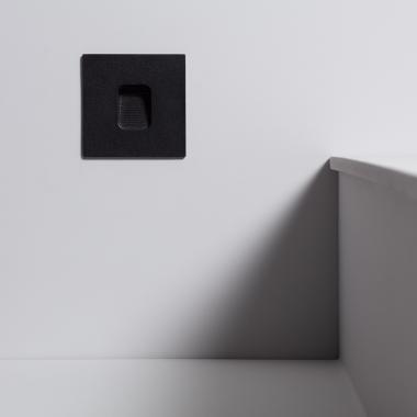 Product of 2W Grasset Square Aluminium LED Wall Spotlight in Black IP65