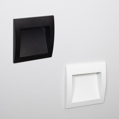 Produit de Balise LED Extérieure 4W Encastrable au Mur Carrée Natt Noire