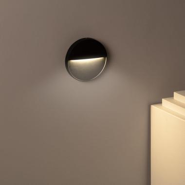 Product van Wandlamp LED Jade van Aluminium  Rond  4W Zwart