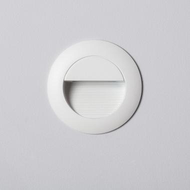 Produit de Balise Murale LED Extérieur 3W Aluminium Ronde Wabi Blanche