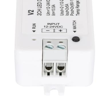 Produit de Contrôleur Variateur Ruban LED 12/24V DC CCT 2 canaux Compatible pour Télécommande RF 