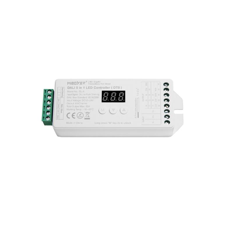 Product of MiBoxer DL-X 12/24V DC 5 in 1 Monochrome/CCT/RGB/RGBW/RGBWW DALI LED Dimmer Controller 