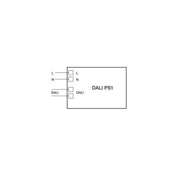 Prodotto da Alimentatore DALI PS1 TRIDONIC per installazione indipendente per gruppi o moduli di comando DALI 4W