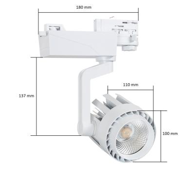 Prodotto da Faretto LED Dora 30W Bianco per Binario Trifase 