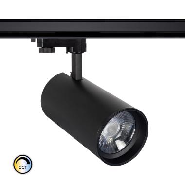 Produit de Spot LED New d'Angelo 30W Noir CCT CRI90 LIFUD pour Rail Triphasé (3 Allumages) avec Optique Variable