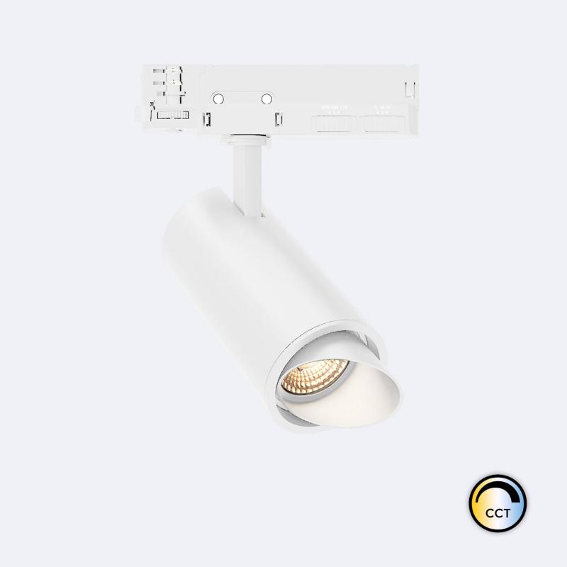 Produit de Spot LED Fasano Cylindre Biseau 20W CCT pour Rail Triphasé No Flicker Dimmable Blanc