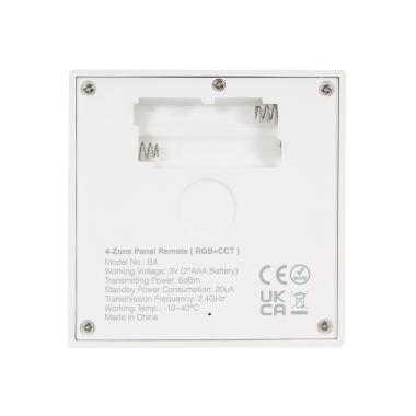 Product van Afstandsbediening RF voor Dimmer LED RGB + CCT 4 Zone MiBoxer B4