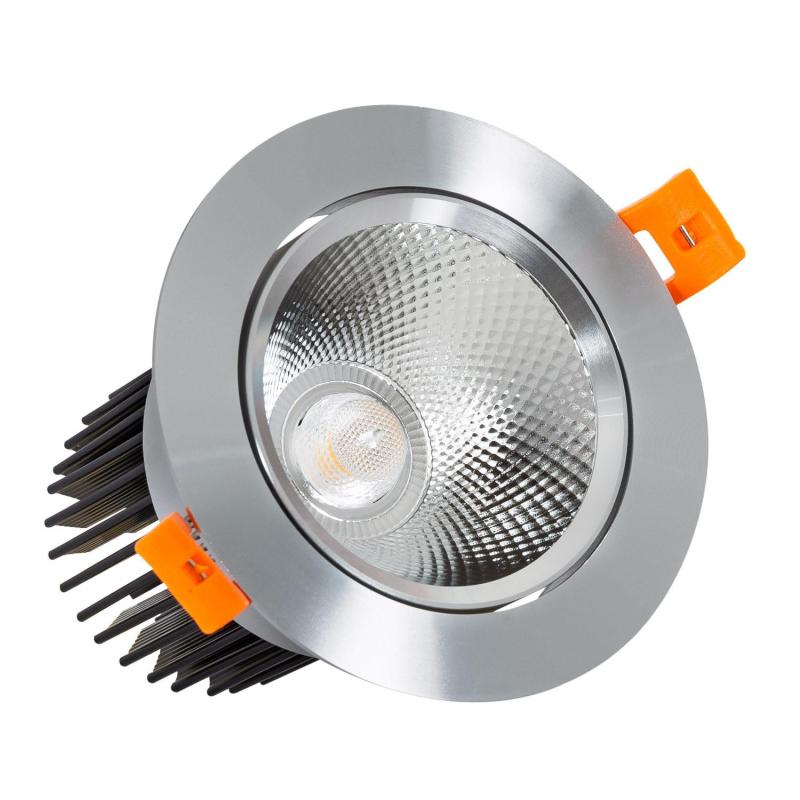 Product van Downlight Richtbaar Rond LED 15W COB  Zilver Zaag maat Ø90 mm CRI92 Expert Colour No Flicker