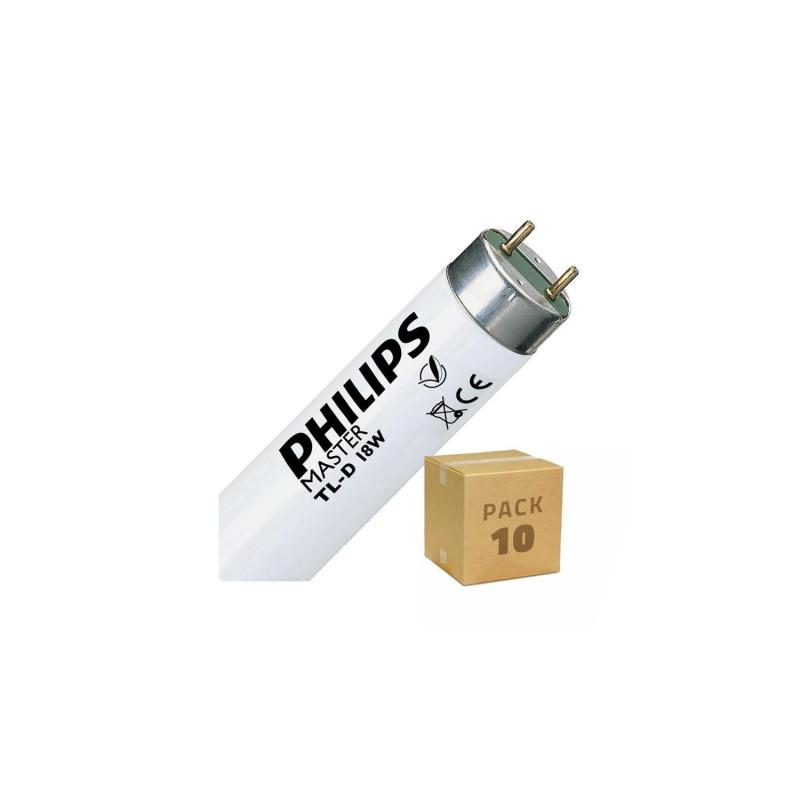 Produkt von Pack Leuchtstoffröhren Dimmbar PHILIPS T8 60 cm Zweiseitige Einspeisung 18W (10 Stk)  