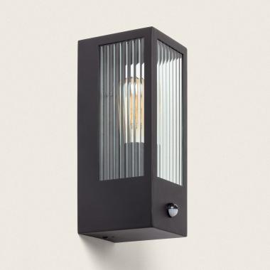 Gakom Textured Glass & Stainless Steel Outdoor Wall Lamp with Motion Sensor