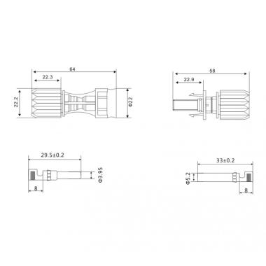 Produkt von Multikontakt Steckverbinder MC4 1/1 IP68 für 8-10mm² Kabel 