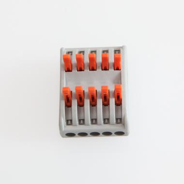 Produkt von 5 Pack Schnellverbinder 5 Eingänge und 5 Ausgänge SPL-5 für Elektrokabel von 0,08–4 mm² 