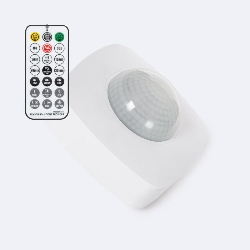 Produit de Détecteur de Mouvement blanc PIR 360º Spécial Couloirs avec telecommande.