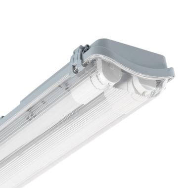 Product van Waterdichte armatuur Slim  Twee  LED buizen 60 cm IP65 Aansluiting aan één zijde