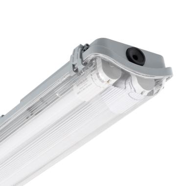 Product van Armatuur Slim Waterproof voor twee 120cm IP65 LED-buizen met een zijaansluiting 