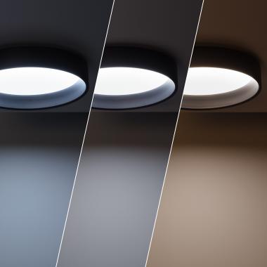 Prodotto da Plafoniera LED 20W Circolare Metallo CCT Selezionabile Ø450 mm Nero Design 