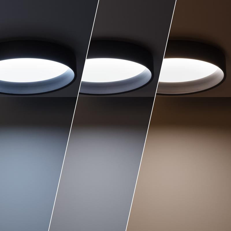 Product van LED Plafondlamp Metaal  CCT Selecteerbaar  Rond Design 20W zwart Ø450 mm
