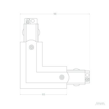 Product van Rechterzijdige L connector voor Driefasige Rail