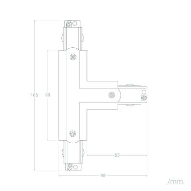 Produit de Connection 'Left Side' Type T pour Rail Triphasé (3 Allumages)