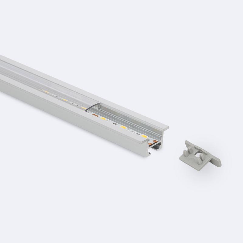 Product van Inbouw aluminium plafondprofiel met 1m Clips voor LED Strips tot 12 mm