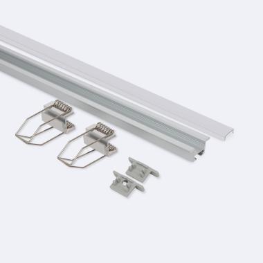 Product of 1m Aluminum Recessed Profile Kit with Clips For LED Strips up to 12 mm