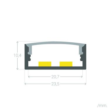 Product van Aluminium Profiel Opbouw 2m voor Dubbele LED strips tot 20mm