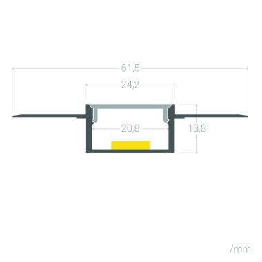 Produkt von Aluminiumprofil für Integrierung in Gips/Gipskarton für Doppel-LED-Streifen bis 20mm