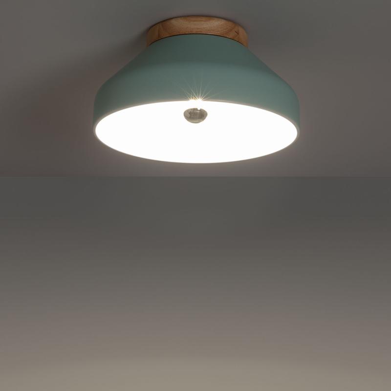 Product van Plafondlamp Rond  Aluminium en Hout Ø300 mm Hakon