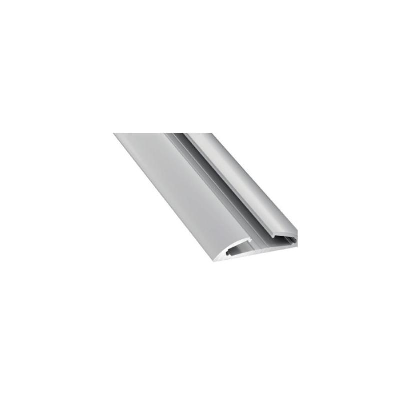 Product van Opbouw Profiel Halfrond Aluminium 2m Grijs voor dubbele LED Strip tot 12 mm