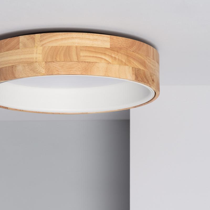 Product van Plafondlamp LED 15W Rond Hout Ø370mm CCT Selecteerbaar Dari