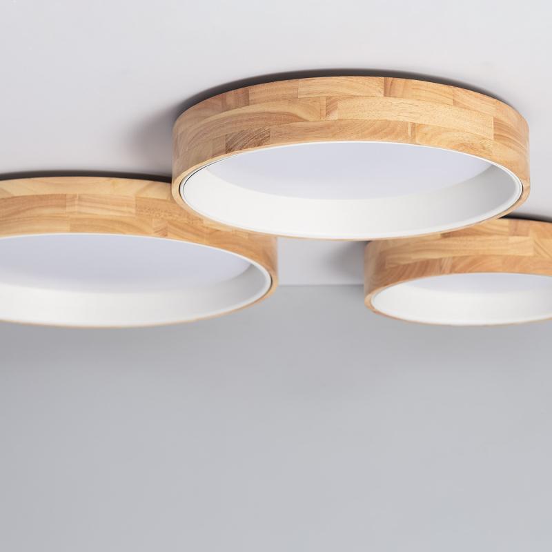 Product of 20W Dari Round Wood LED Surface Panel CCT Selectable Ø470 mm 