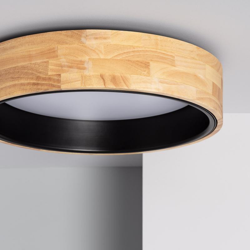 Produit de Plafonnier LED Rond Bois 15W CCT Sélectionnable Dari Ø370 mm