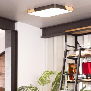 Produkt od Přisazené Stropní Čtvercové 30W LED Svítidlo ze Dřeva a Kovu CCT dle Výběru Semi-Dari 625x625 mm