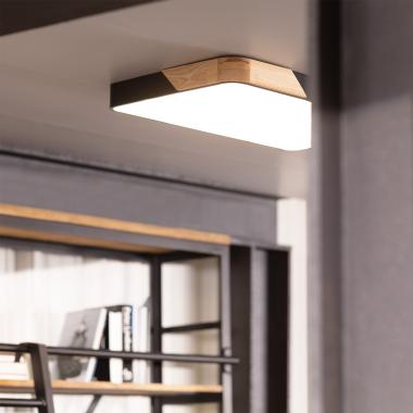 Produkt od Přisazené Stropní Čtvercové 30W LED Svítidlo ze Dřeva a Kovu CCT dle Výběru Semi-Dari 625x625 mm