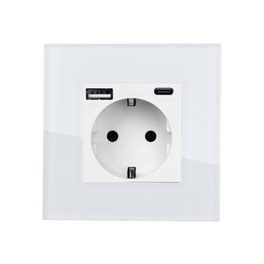 Prodotto da Presa Schuko Tipo F con USB con Cornice Cristal Modern