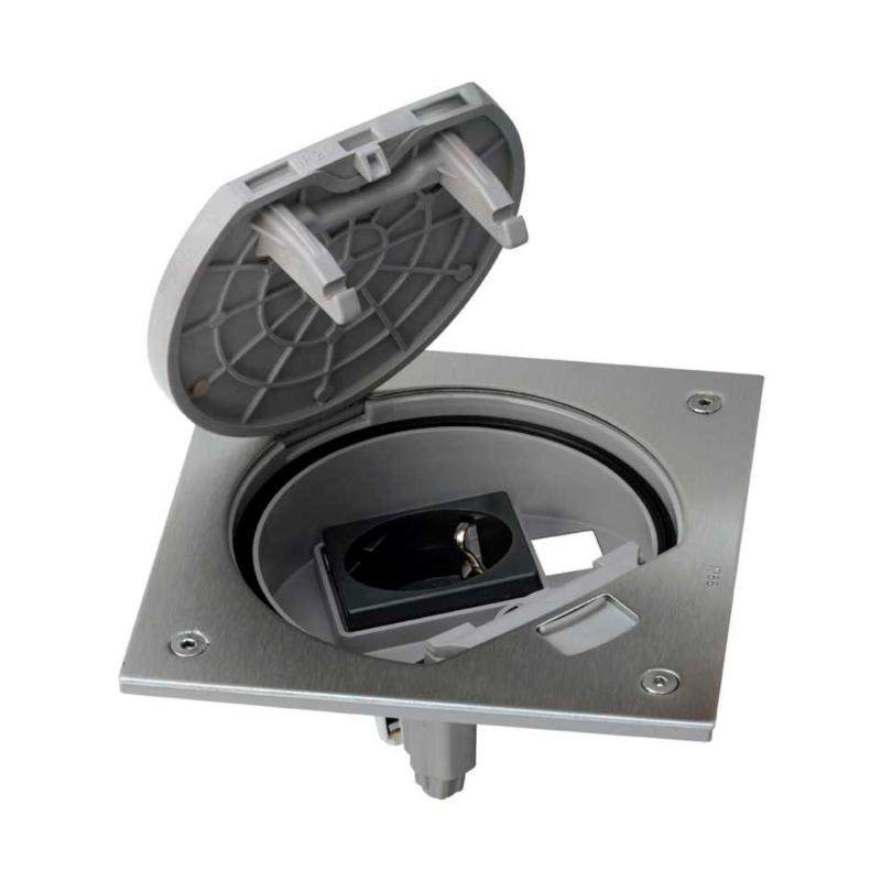 Product van Behuizing IP66 met Handmatige Sluiting en Schuko Contactdoos voor RJ45 Keystone RVS SIMON K45 KSE10U/23/72