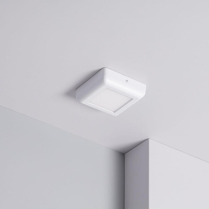 Produit de Plafonnier LED Carré Métal Design White 6W 122x122mm