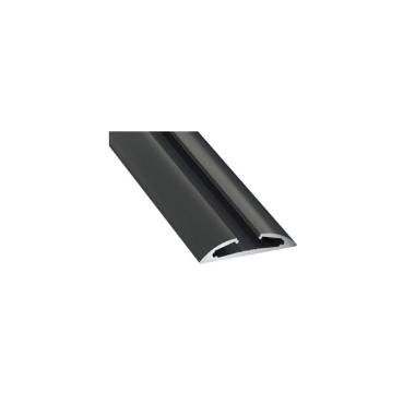 Product van Opbouw Profiel Halfrond Aluminium 2m Zwart voor dubbele LED Strip tot 12 mm