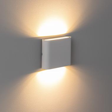 Prodotto da Applique da Parete Esterni LED 6W Alluminio Quadrata Illuminazione Doppia Luce Luming Bianco